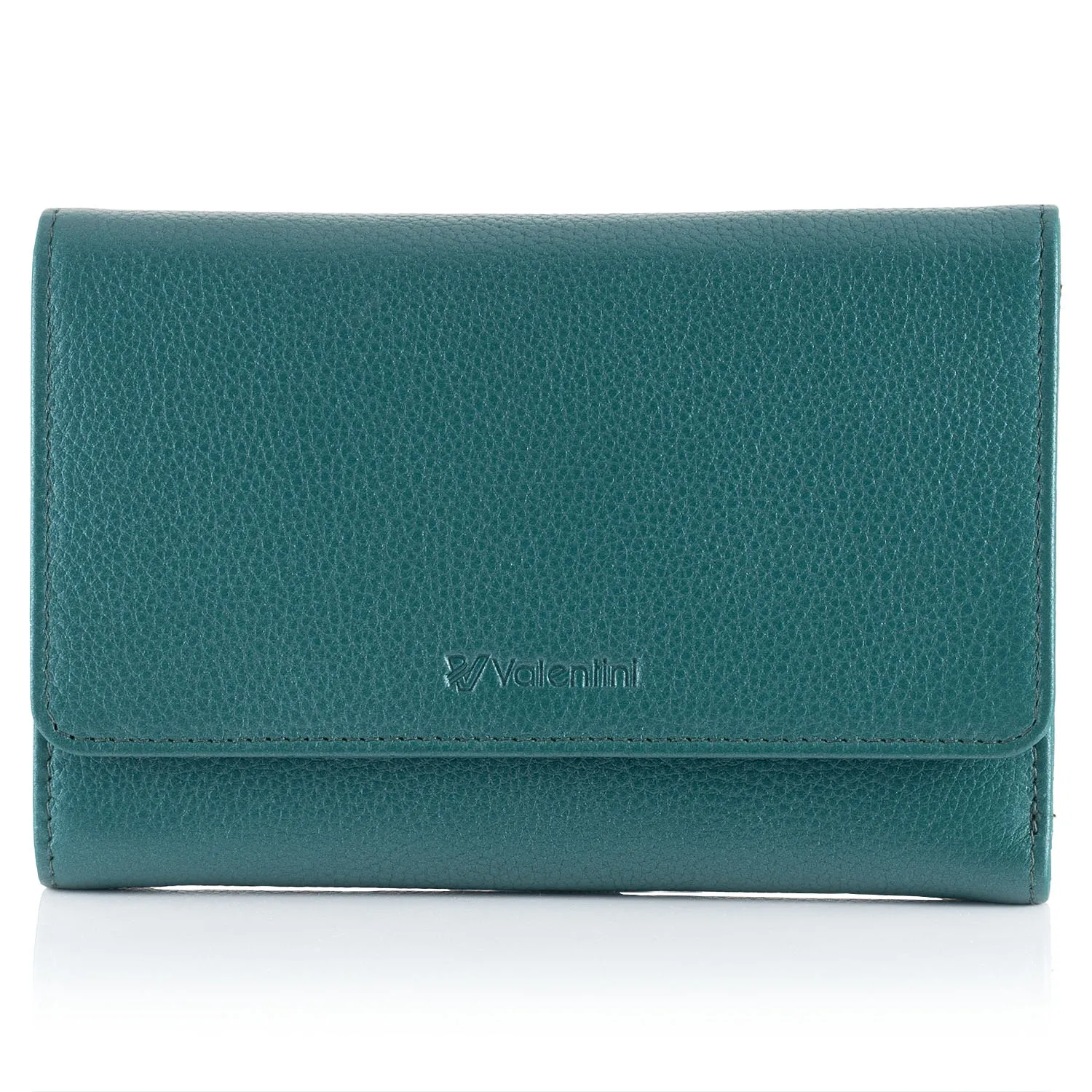 Zgrabny portfel damski Valentini Metallic P62 - zielony