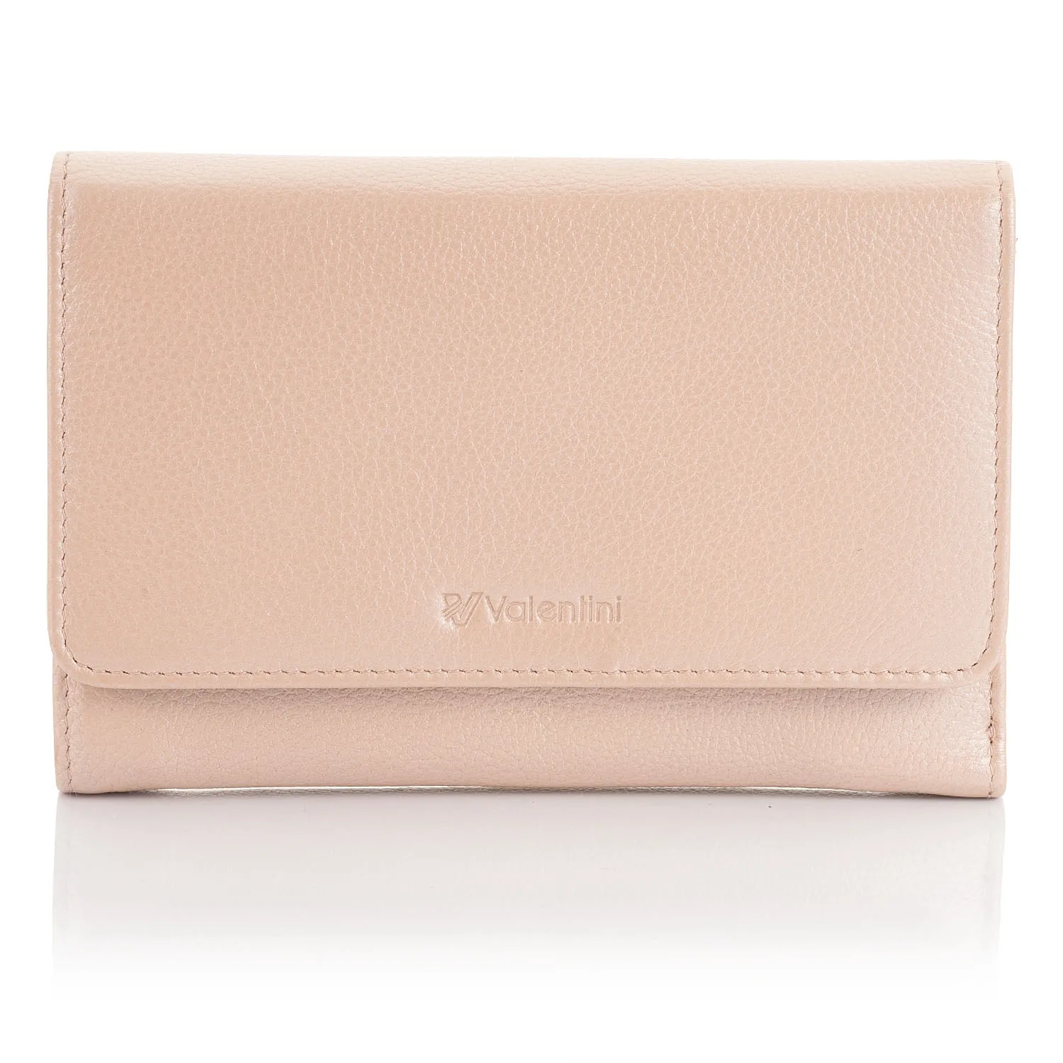 Zgrabny portfel damski Valentini Metallic P62 - różowy
