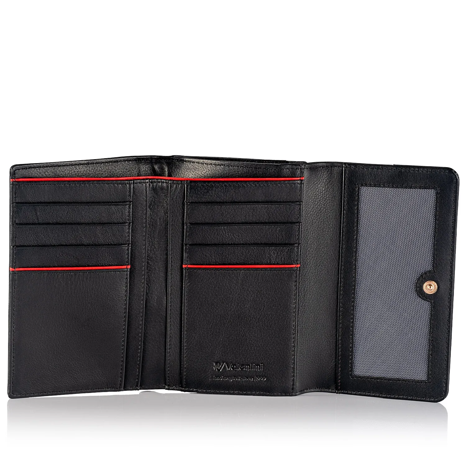 Lakierowany portfel damski Valentini Like a Diamond 154L-P62 - czarny