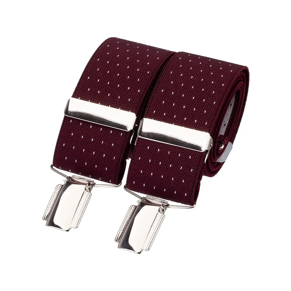 Szelki do spodni Burgund w kropki BR-017