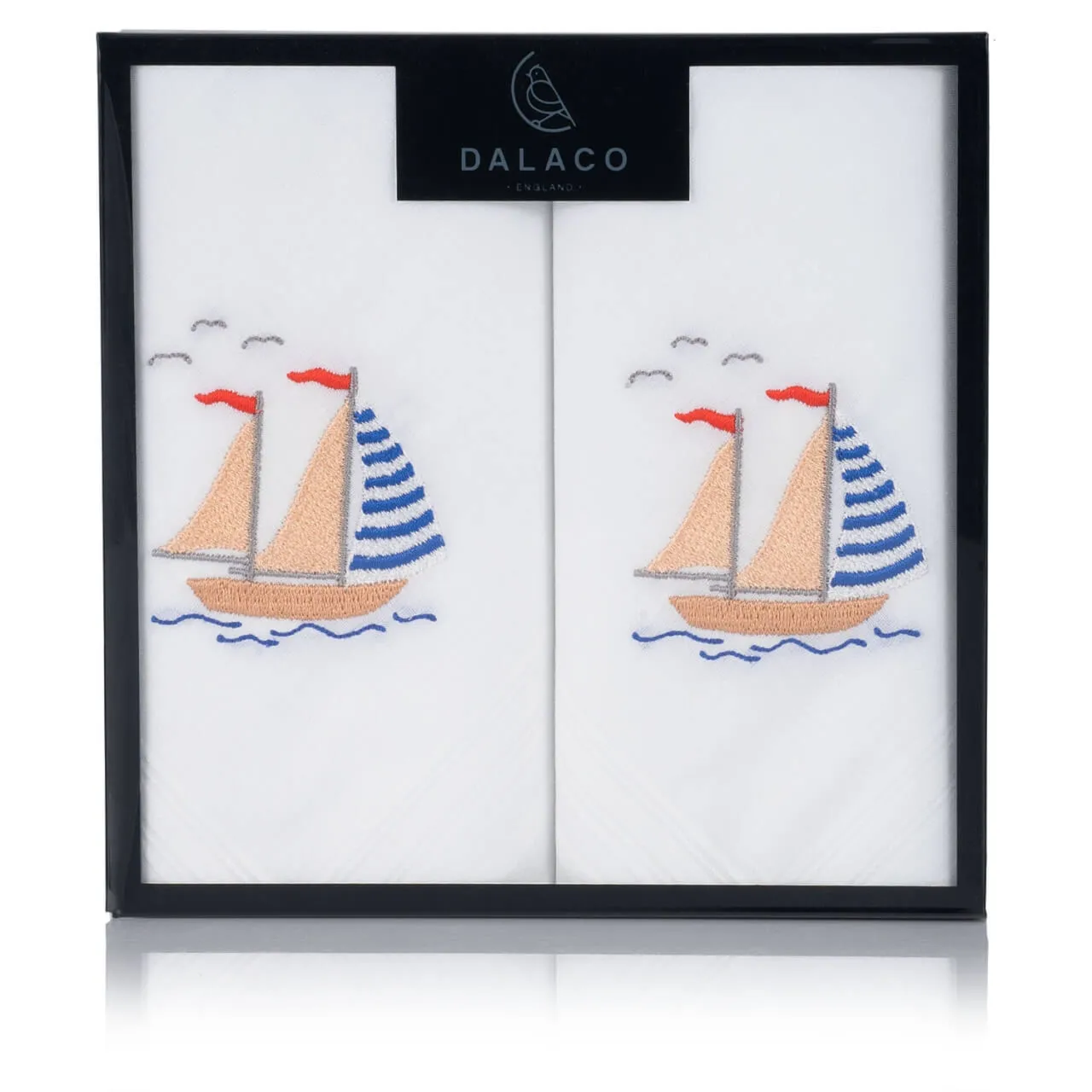 Chusteczki męskie haftowane Żaglówka HR-09