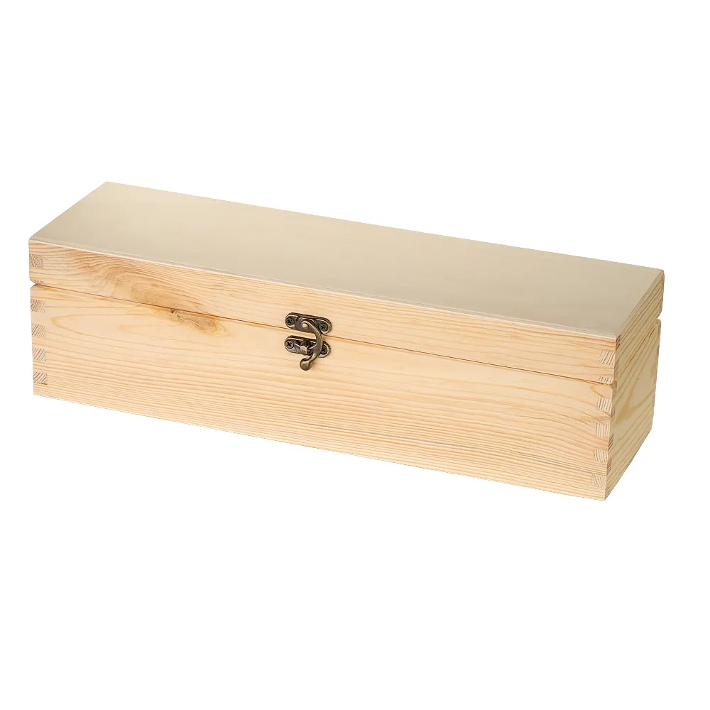 Kuferek drewniany naturalny 37x11x11 cm z możliwością graweru