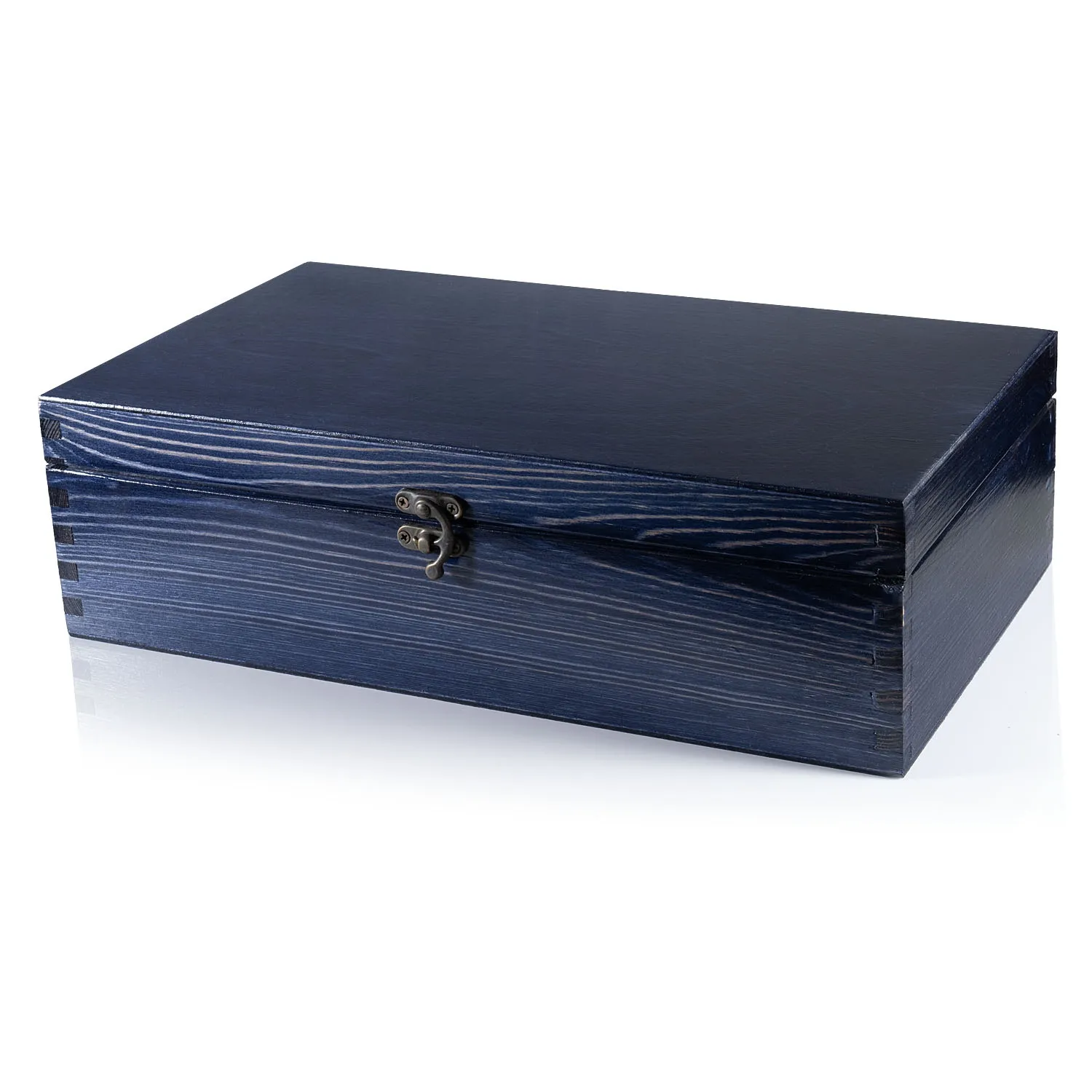 Kuferek drewniany lakierowany Granat 37x21x11 cm z możliwością graweru