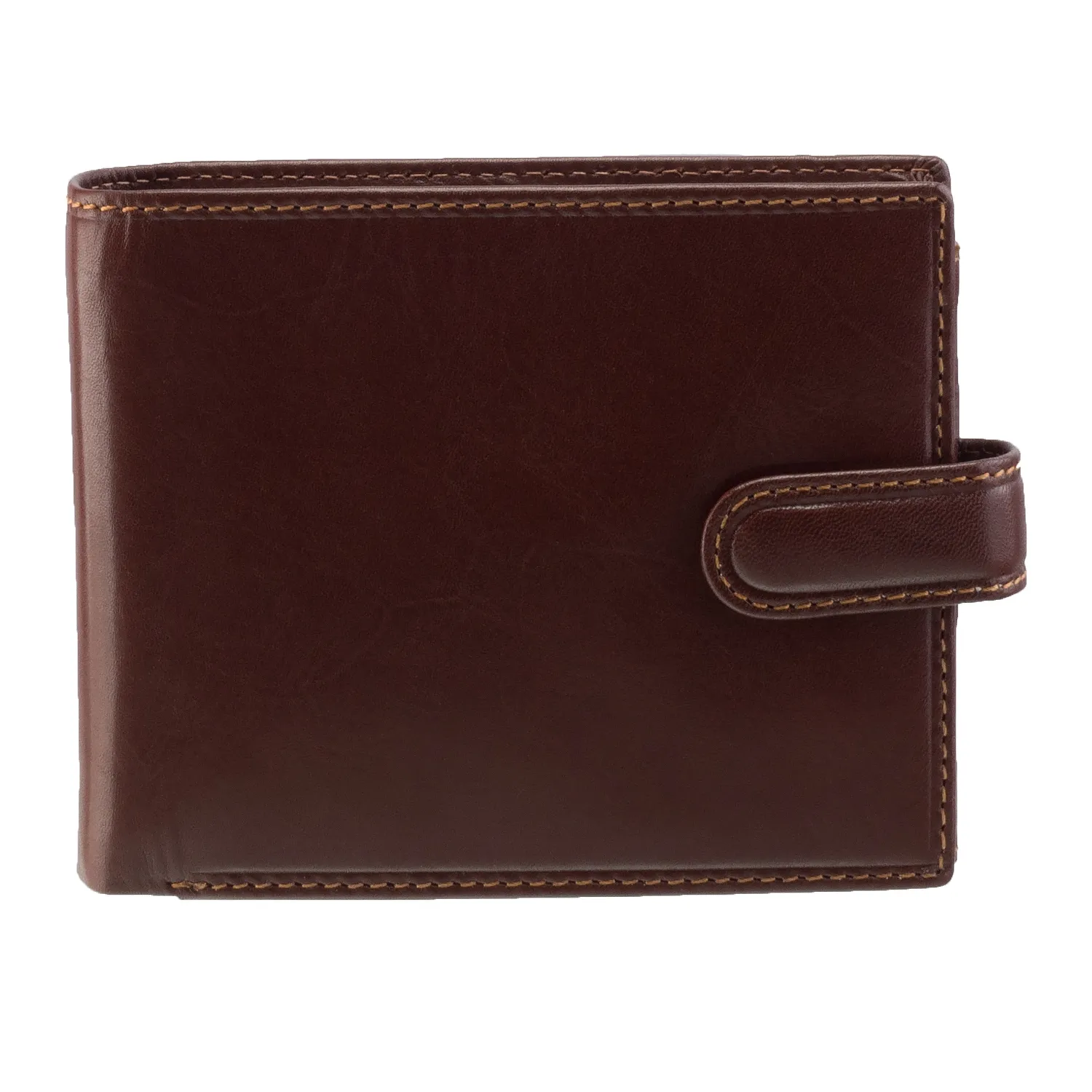 Klasyczny portfel męski z zapięciem Visconti MZ-5 RFID - brązowy