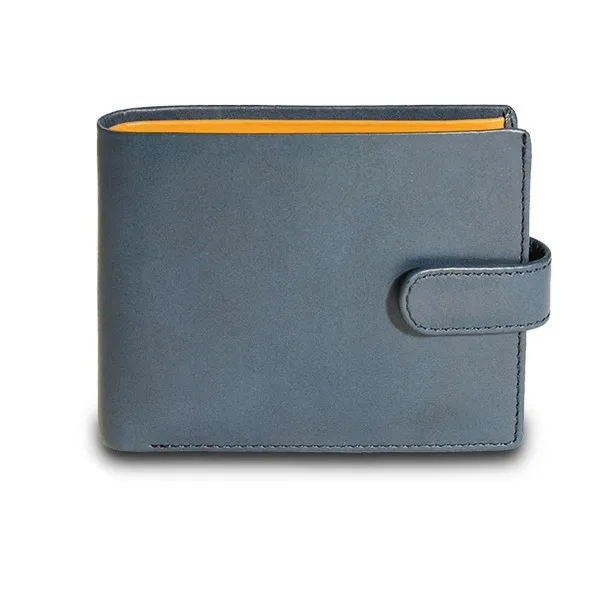 Cienki portfel męski Visconti z zapięciem PM-100 RFID - niebieski