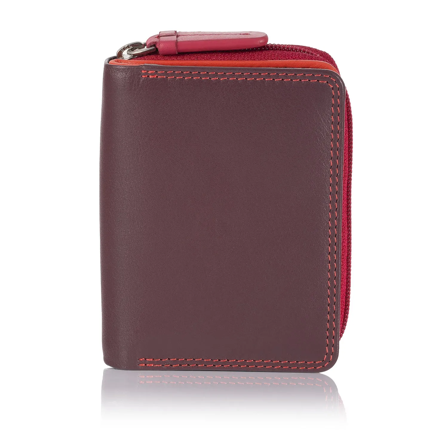 Kolorowy portfelik skórzany Visconti RB-53 RFID - śliwkowy