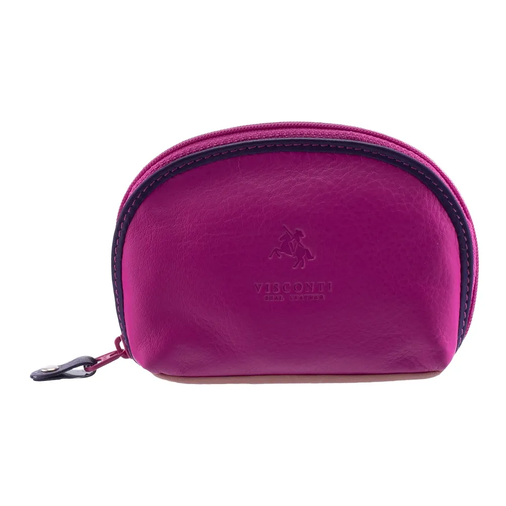 Portfel damski na bilon i klucze Visconti RB-63 - jagodowy