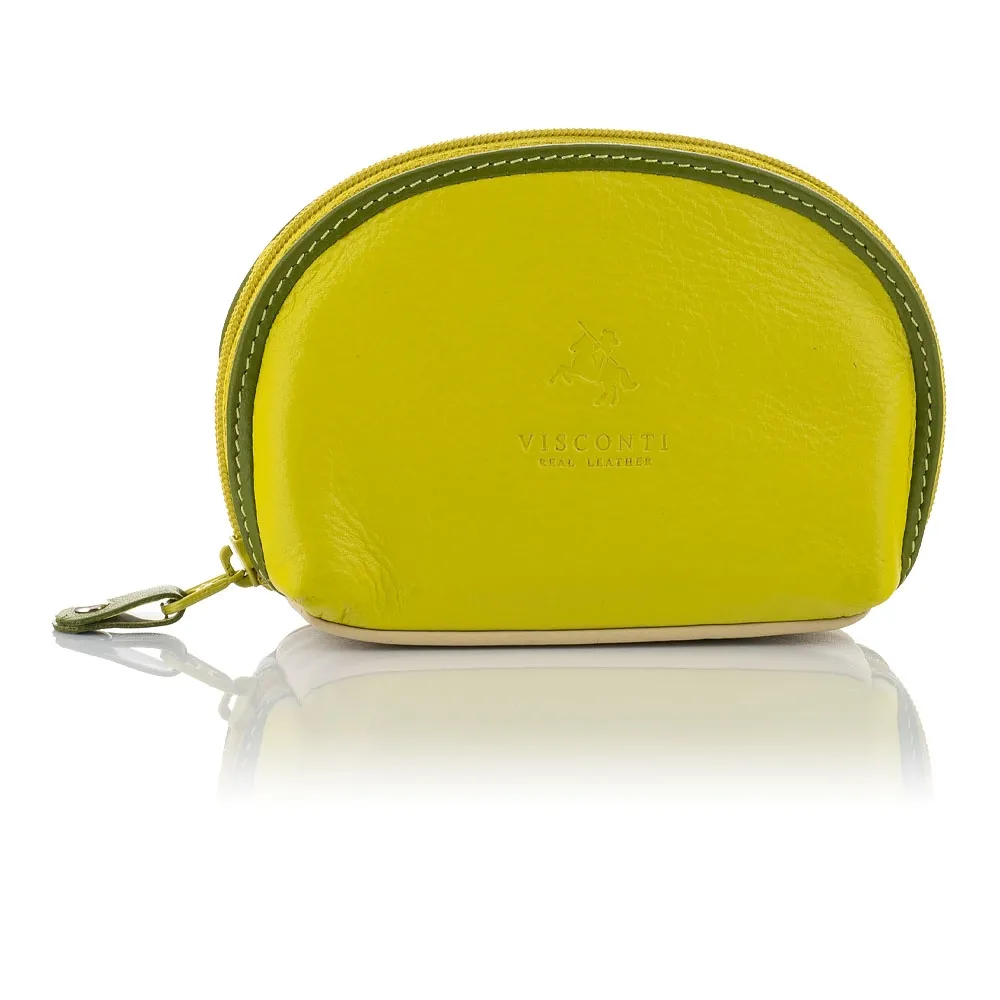 Portfel damski na bilon i klucze Visconti RB-63 - limonkowy