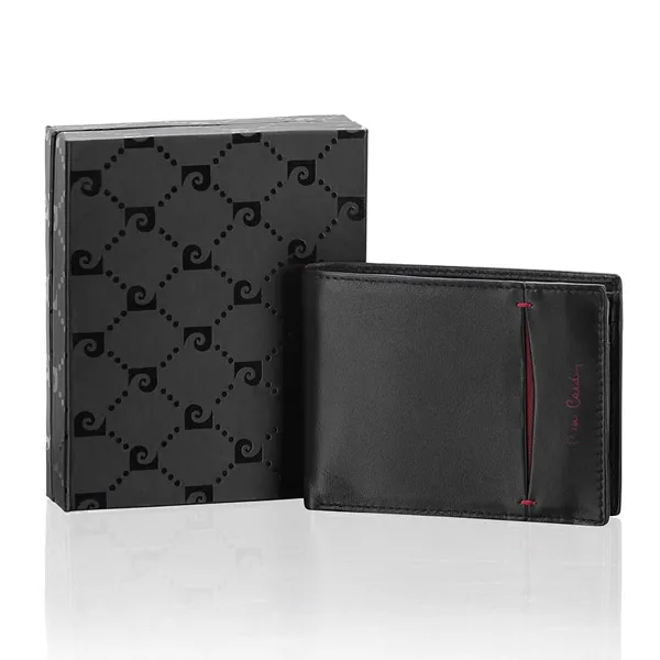 Czarny portfel męski Pierre Cardin TILAK07 8866 - czerwony