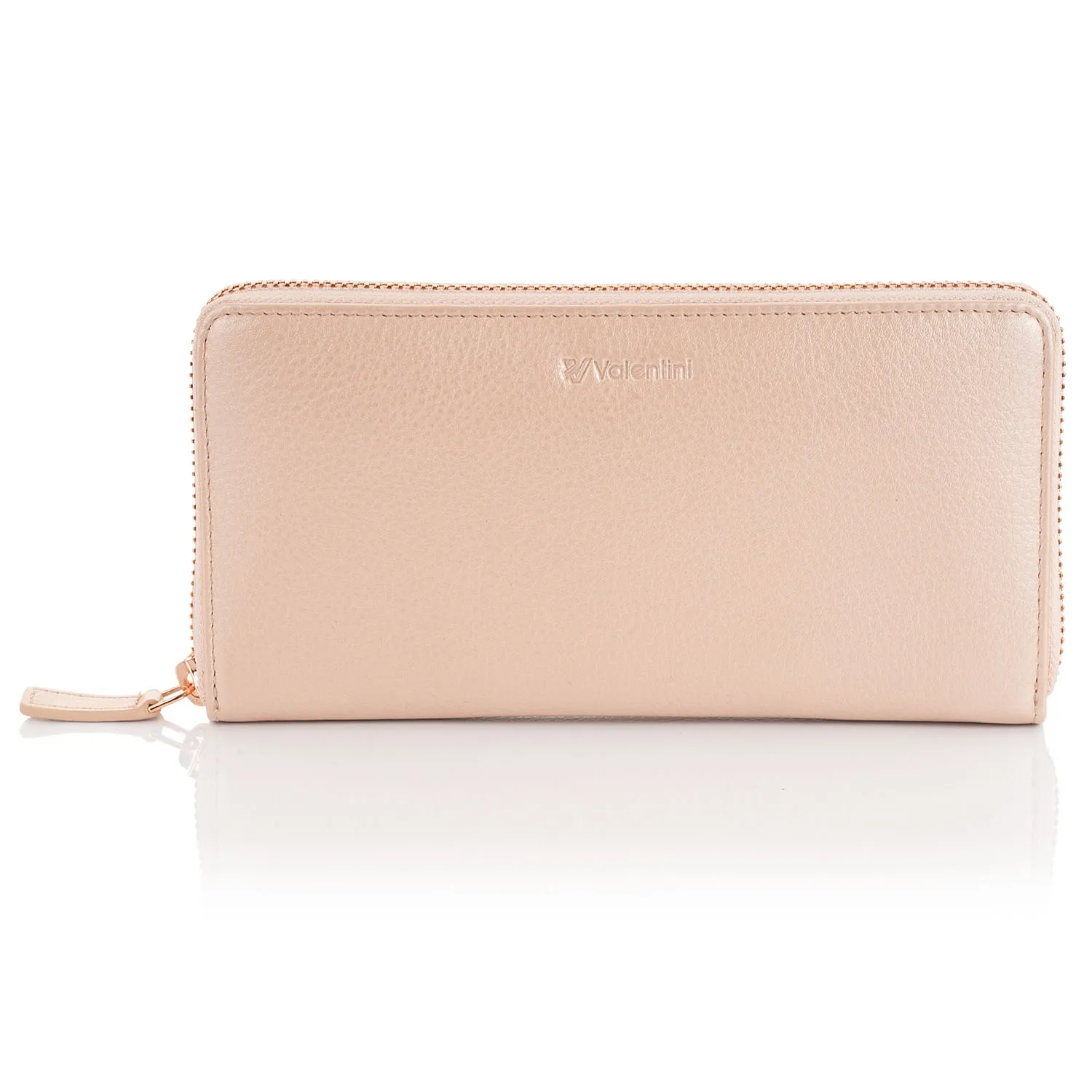 Portfel damski Valentini Metallic na zamek 123M-820 - różowy