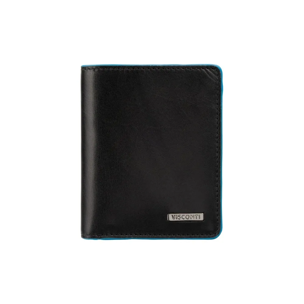 Mała skórzana banknotówka męska Visconti ALP-92 - czarny