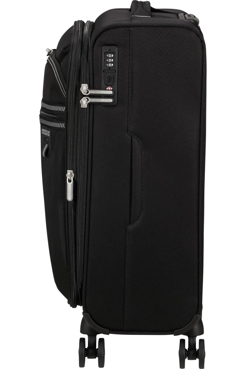 Walizka kabinowa American Tourister Aerospin 55 cm powiększana czarna