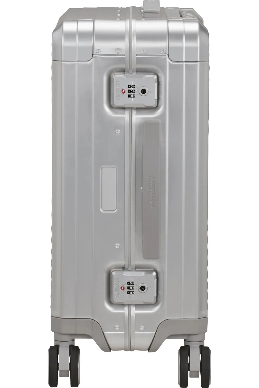 Walizka kabinowa American Tourister Soundbox Alu 55cm srebrna