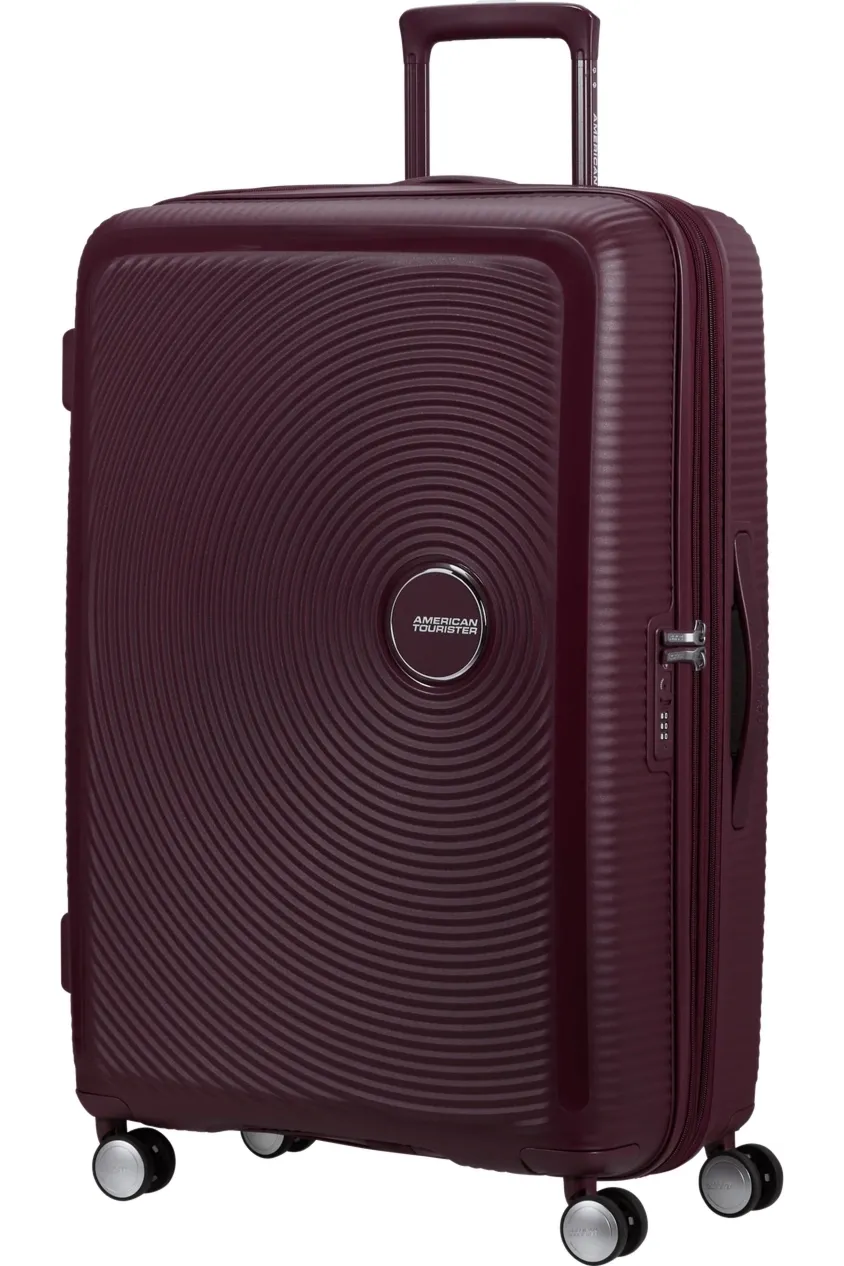 Walizka American Tourister Soundbox 77cm powiększana wiśniowa