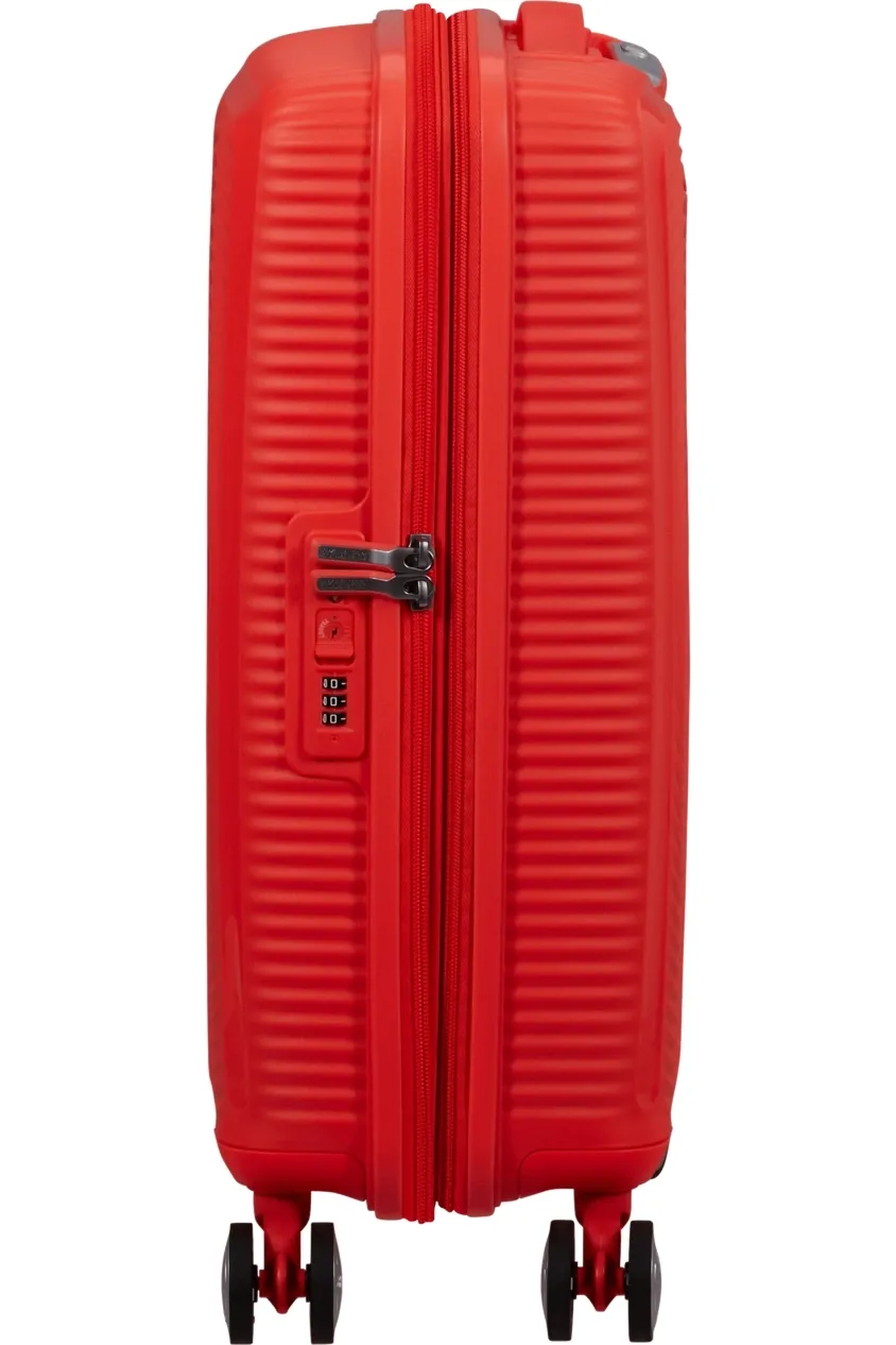 Walizka kabinowa American Tourister Soundbox 55 cm powiększana pomarańczowa