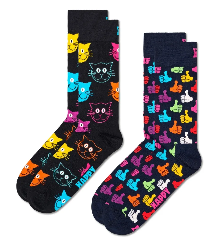 Skarpetki Happy Socks 2-Pack Classic Cat 36-40