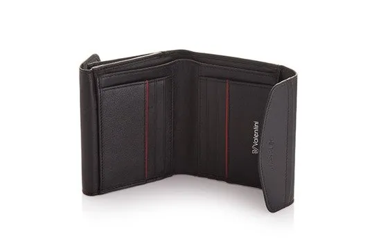 Damski portfel Valentini Black & Red Diamond 503 czarny