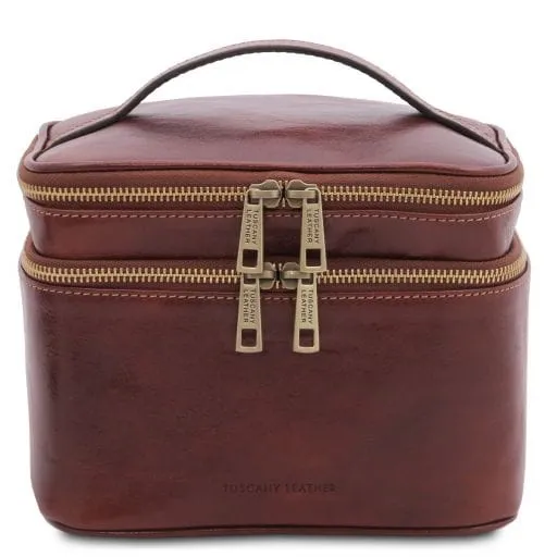 Tuscany Leather Eliot - skórzana kosmetyczka, kolor brązowy TL142045