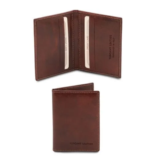 Tuscany Leather - ekskluzywne skórzane etui na karty kredytowe, kolor brąz TL142063