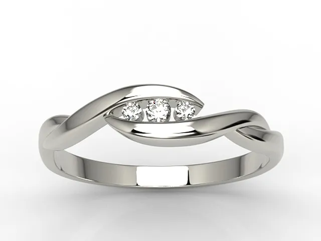 Pierścionek z białego złota z brylantami AP-4304B