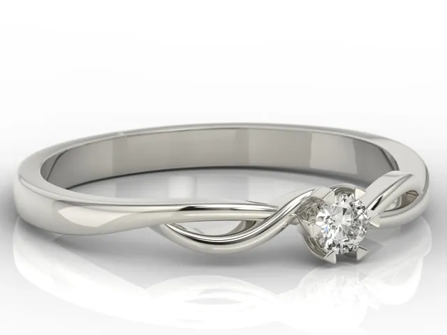 Pierścionek zaręczynowy z białego złota z brylantem AP-8710B