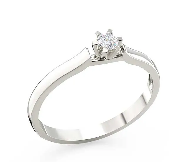 Pierścionek zaręczynowy z białego złota z brylantem LP-8010B