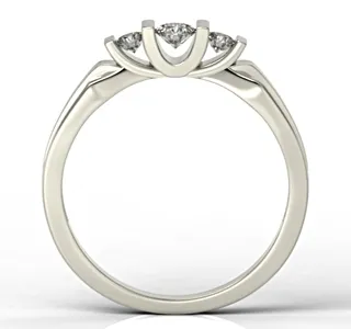 Pierścionek zaręczynowy z białego złota z brylantami LP-8224B