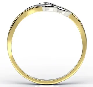 Pierścionek zaręczynowy z żółtego i białego złota z brylantem LP-9304ZB