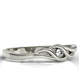 Pierścionek zaręczynowy z białego złota z brylantem LP-9306B