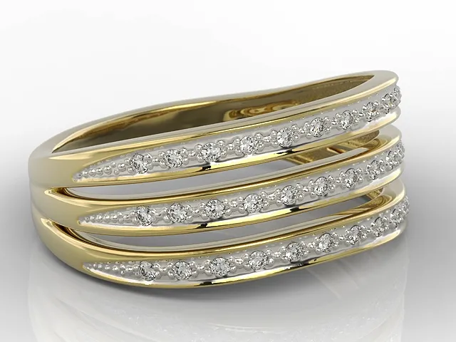 Pierścionek z żółtego złota z brylantami AP-62Z-R