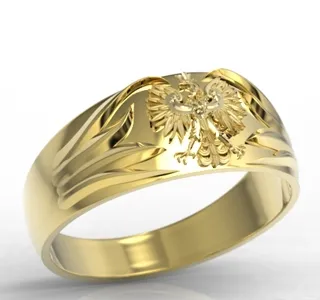 Sygnet złoty z orłem INSIGNE SJ-13Z