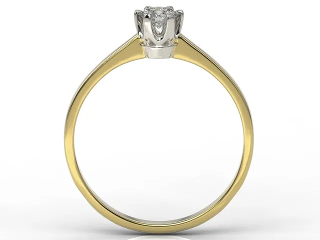 Pierścionek zaręczynowy z żółtego i białego złota z diamentem AP-1720ZB