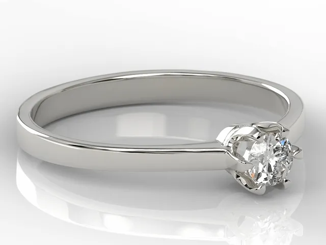 Pierścionek zaręczynowy z białego złota z diamentem AP-1720B