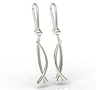 Kolczyki z białego złota z diamentami APK-72B