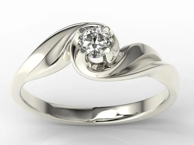 Pierścionek zaręczynowy z białego złota z diamentem AP-7420B