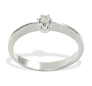 Pierścionek zaręczynowy z białego złota z diamentem 0,06 ct wzór AP-1006B