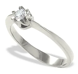 Pierścionek zaręczynowy z białego złota z diamentem 0,12 ct wzór AP-1012B