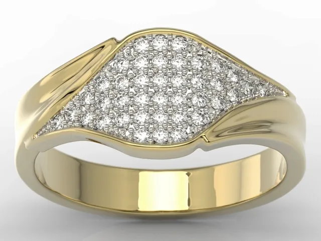 Pierścionek z żółtego złota z diamentami AP-93Z-R