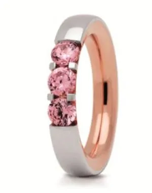 Obrączka z czerwonego i białego złota ST-273CB-m