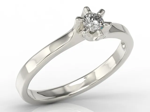 Pierścionek zaręczynowy z białego złota z cyrkonią AP-9416B-C