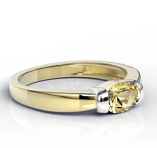 Pierścionek z żółtego i białego złota z cytrynem AP-67ZB-CYT