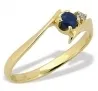 Pierścionek z żółtego złota z szafirem i diamentami JP-40Z
