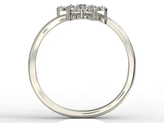 Pierścionek śnieżynka z diamentami LP-8608B