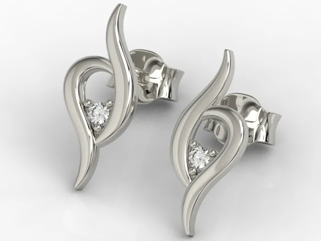 Kolczyki z białego złota z diamentami APK-84B