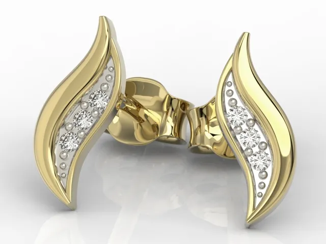 Kolczyki z żółtego złota z cyrkoniami APK-85Z-R-C