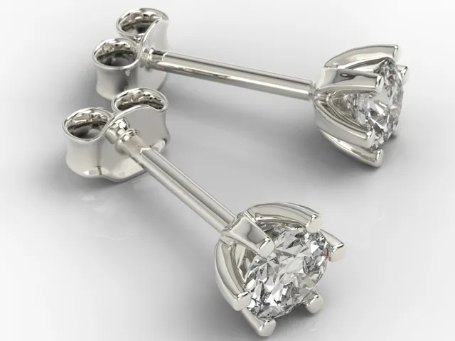 Kolczyki z białego złota z diamentami LPK-8054B