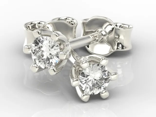 Kolczyki z białego złota z diamentami LPK-8020B