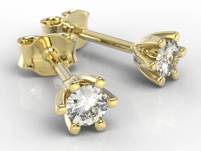 Kolczyki z żółtego złota z diamentami LPK-8020Z