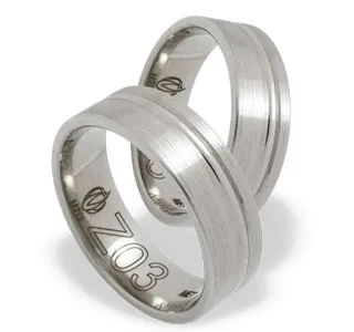 Obrączka z białego złota palladowego ŁZ-03Z-light-k