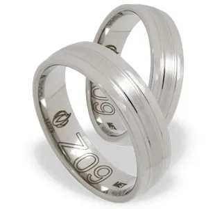 Obrączka z białego złota palladowego ŁZ-09B-light-k